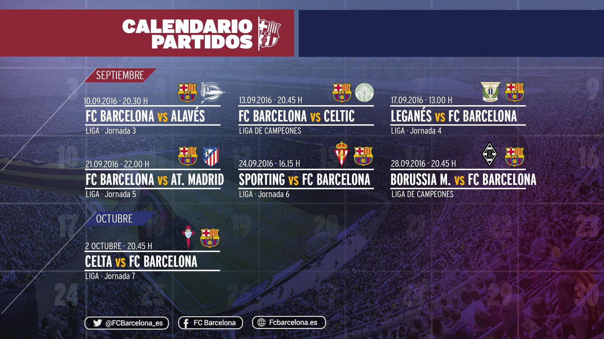 Calendario Barcelona Fc