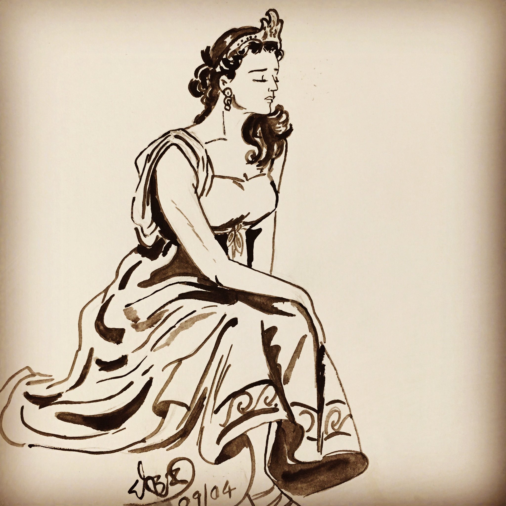 Penelope In The Odyssey Drawing