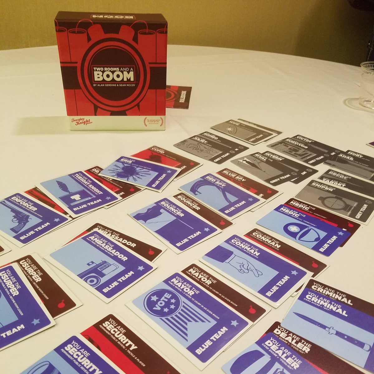 boobug90's tweet photo. Two Rooms and a Boom is my favorite con game. It is always a good time.
#strategicon #gateway2016 #boardgames https://t.co/esebxQJzp0