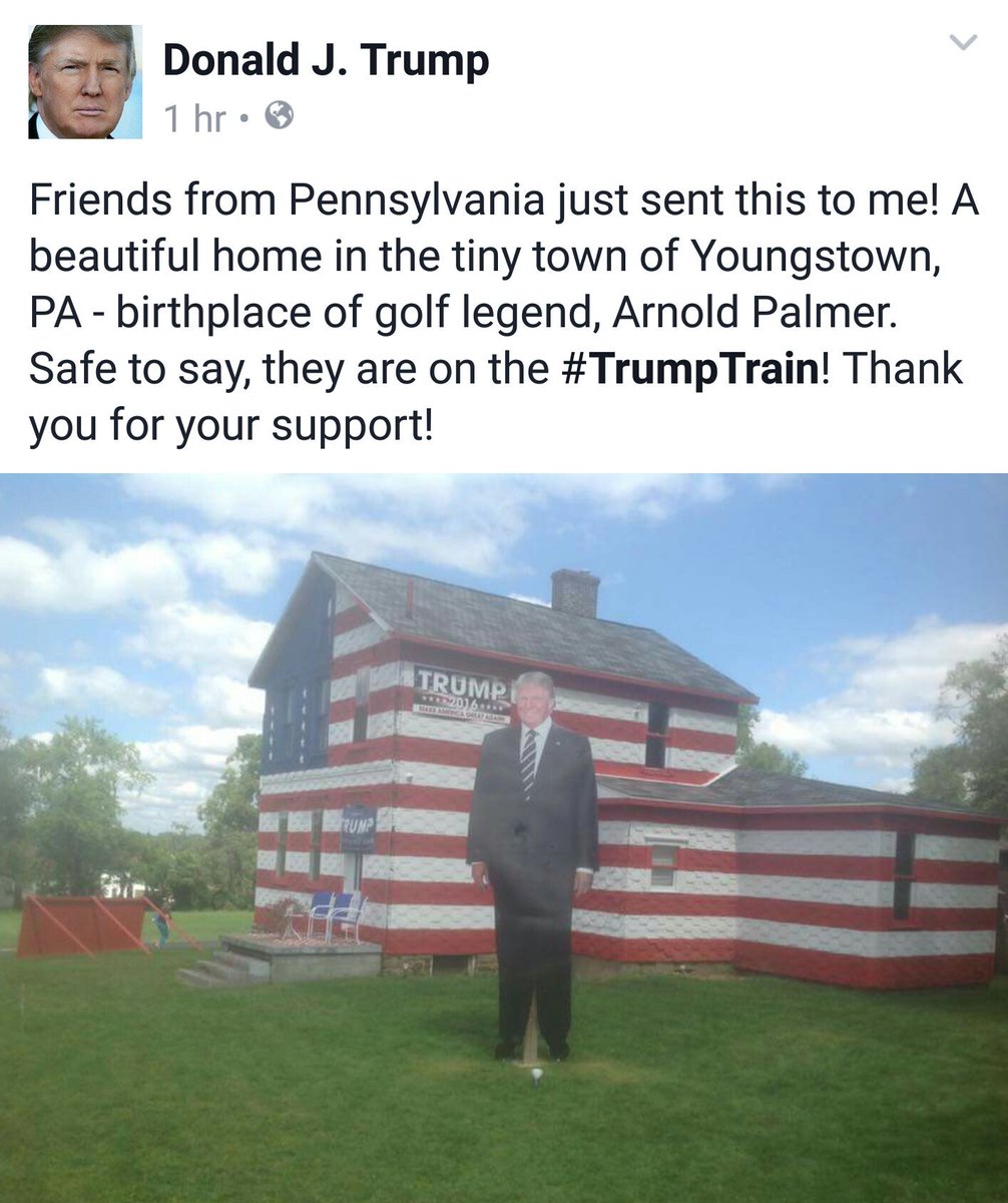 Nanner555's tweet photo. THAT'S A TRUMP SUPPORTER! #TrumpTrainPA  #TrumpPence16 https://t.co/W0innfi1Jb