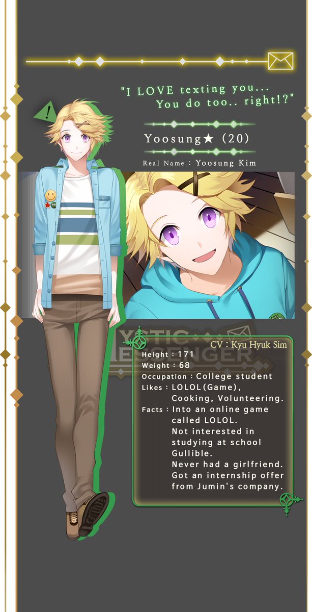 LOLOLAddict's tweet image. 🎮 New Yoosung account!

🎮 4+ years of RP experience 

🎮 Literate/Descriptive 

🎮 Retweets are appreciated!
