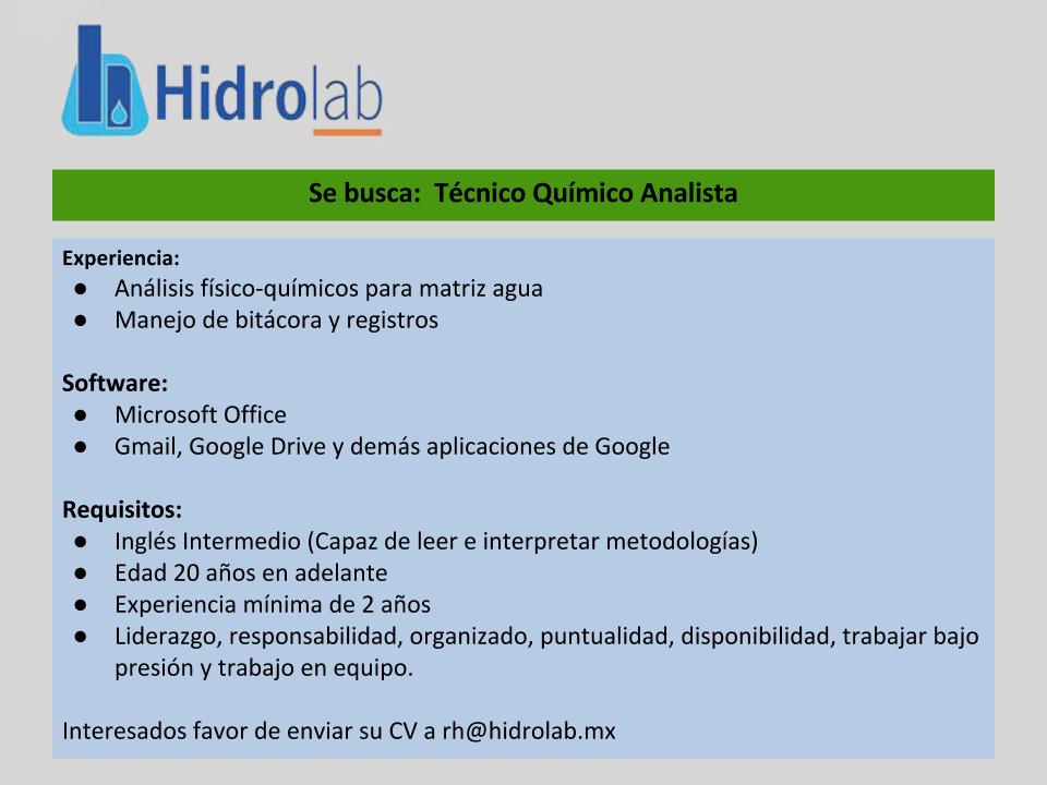 mikol92's tweet photo. Por expansión, en #Hidrolab buscamos a vendedores, técnicos físico-químicos y encargados de calidad. #Apodaca #mty https://t.co/i0PndkcFbZ