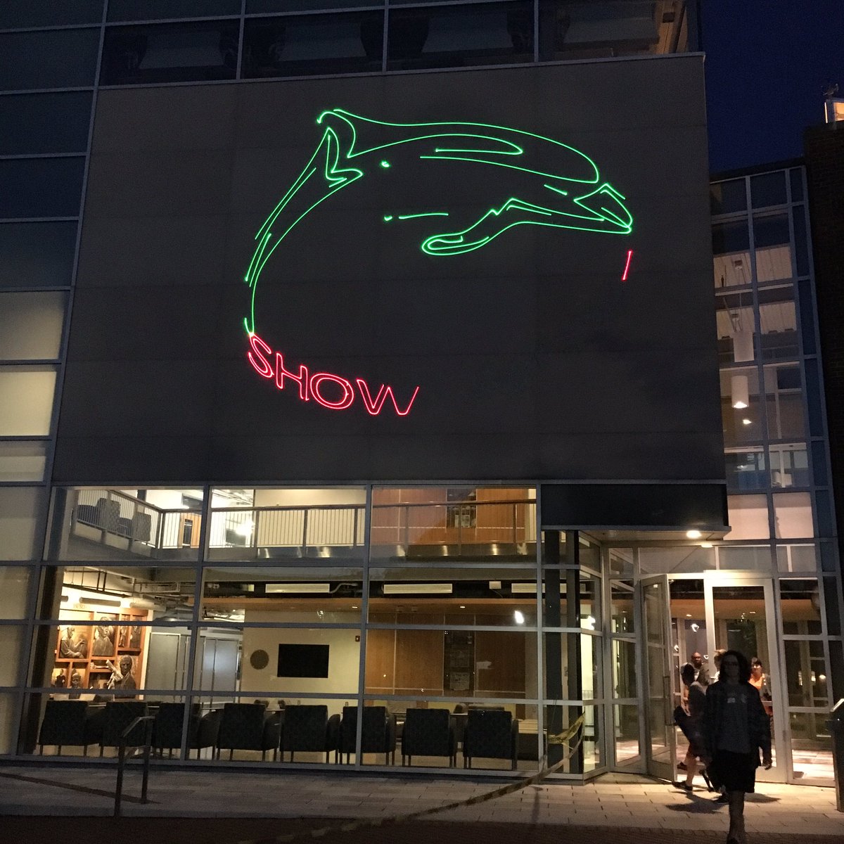 LMC_Makers's tweet photo. Laser show after fireworks on the side of the science building! #LeMoyne #makerspace #makers https://t.co/vPdRPmwUKU
