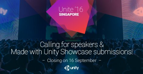 unitygames's tweet image. Calling all #madewithunity games and #unitydevs! Submit now for #Unite16 Singapore! goo.gl/slNXTM
