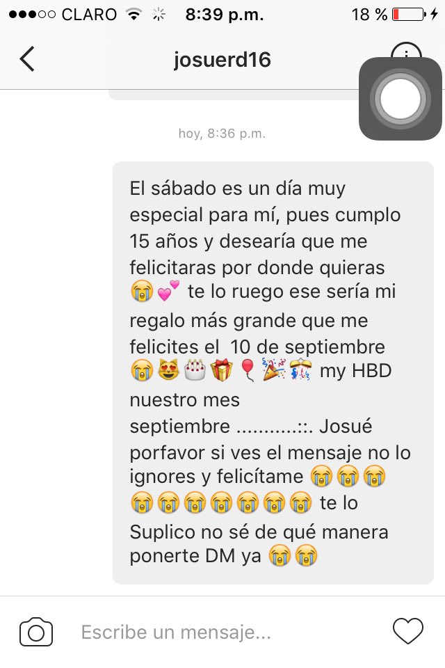 crismerlyready's tweet photo. Solo necesito que me felicites t ese será mi regalo más grande 😭😭😭😭😭😭😭😭😭😭😭😭😭💔💔😑💕🎈🎊 nuestro mes 💕 sep ❤️@JosueRD16 https://t.co/jLy5SZVe1U