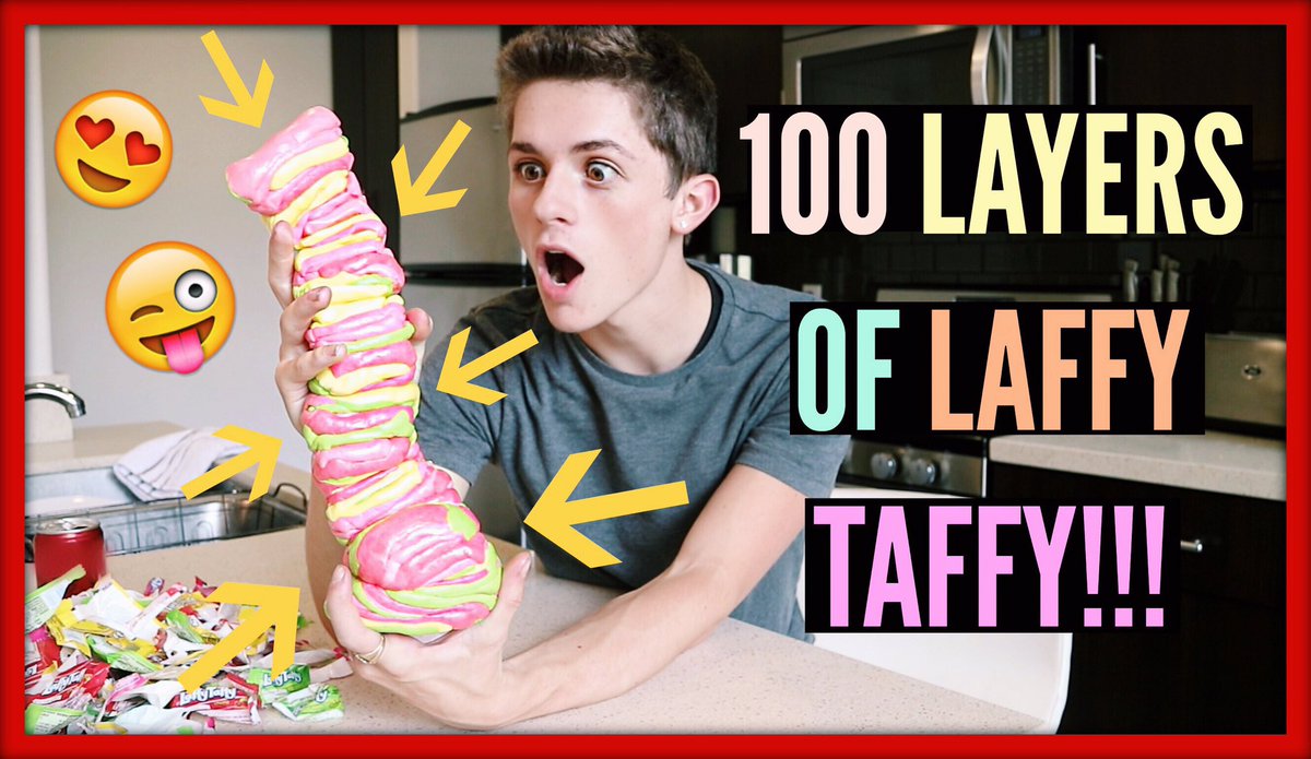 dylandauzat's tweet photo. AYE! New YouTube video! "100 LAYERS OF LAFFY TAFFY CHALLENGE!" Like it, share &amp; subscribe! 😇 https://t.co/UQF7lACVxD https://t.co/OFyP62BN0A