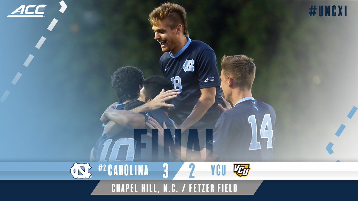 UNCmenssoccer's tweet photo. Final: #2 UNC 3, VCU 2
Goals: 
T Hume (2)
W Hume (1) https://t.co/Nv8w97xAg4