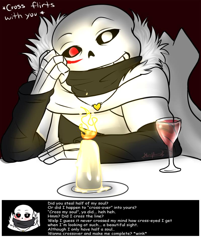 Cross Sans X-Tale on X: Did you steal half of my soul? Or did I happen to  cross-over into yours?  / X