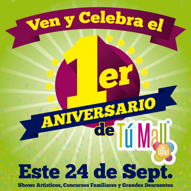 ConectadosLoja's tweet photo. Ven y Celebra el 1er Aniversario de #TuMall — @DonDanielMall en #Loja https://t.co/7tNytDQL73