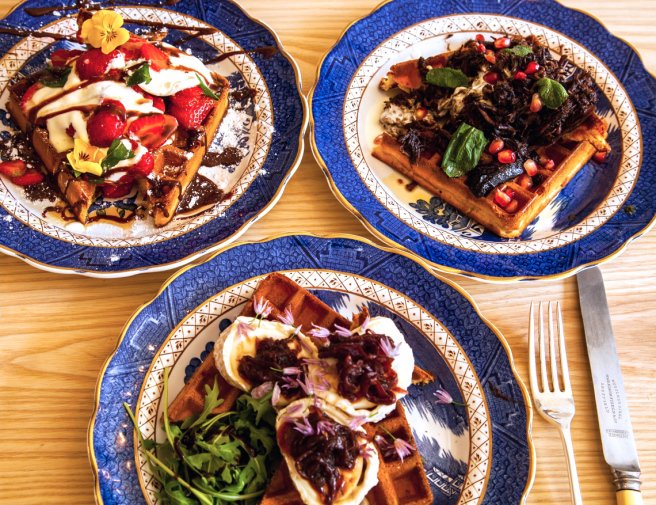 Thurs - <a href="/wafflelionuk/">Thorne Addyman</a> 's one night only #waffle pop-up at <a href="/TheCommonE2/">The Common E2</a> londonpopups.com/2016/08/waffle… #E2 Savoury &amp; sweet