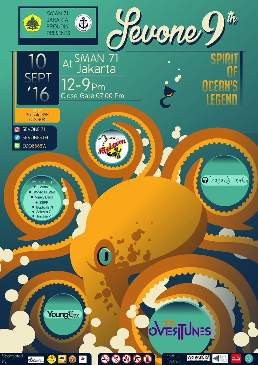 SMAN 71 JAKARTA PROUDLY PRESENTS

￼CLOSING CEREMONY SEVONE9TH 2016 ￼
￼⚓SPIRIT OF OCEANS LEGEND⚓￼

More: @SEVONE9TH_