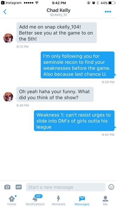 Shoulda spent more time in your playbook and less time in my DM's #NOLES https://t.co/GJcFTHwmTh