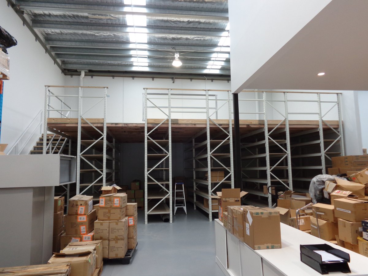 RectaRackAU's tweet photo. White Rack Supported floor, looks great and love the colour too - so does our customer!! #storage #warehouse #mezz https://t.co/tlJGzACrBw