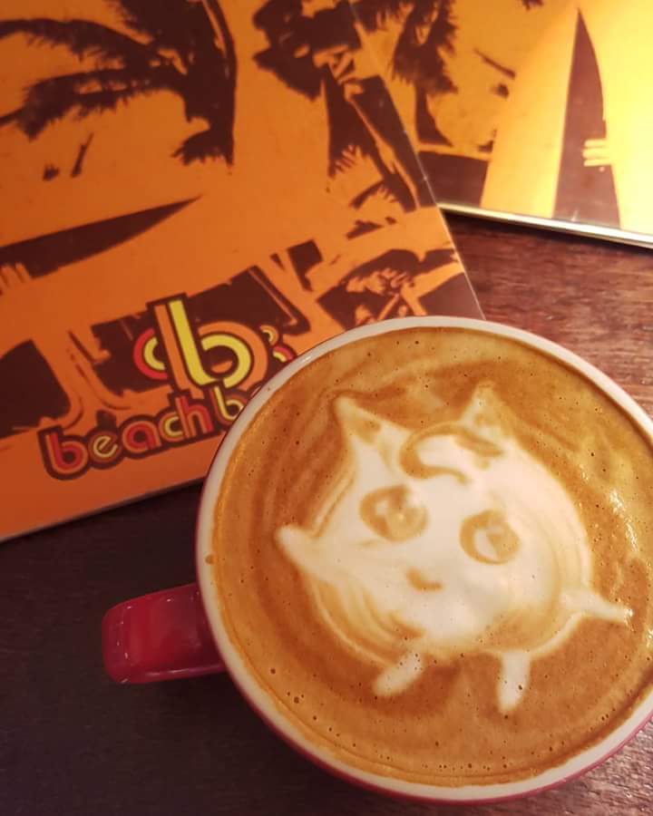 OrientalBayNZ's tweet photo. Nice Pokemon latte art @BeachBabylon. Pic courtesy of Cat the barista https://t.co/4t0iiROJxN