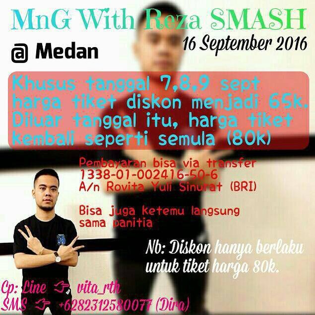 SMASHBLAST_TV's tweet photo. Ada kabar baik buat SB Medan terutama RA! Ada M&amp;G ka Reza di Medan dan ada diskon loh😘 yuk ramein event ini!^^ https://t.co/BkgfrsYqvF