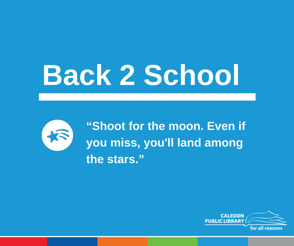 CaledonLibrary's tweet photo. Wishing everyone a wonderful first day back to school! #CPLfun #Back2School https://t.co/JL8Ai3WKVu