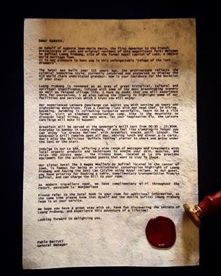 The Governor's Welcome Letter 
#details #waxstamp #saapaper #Laos #luangprabang