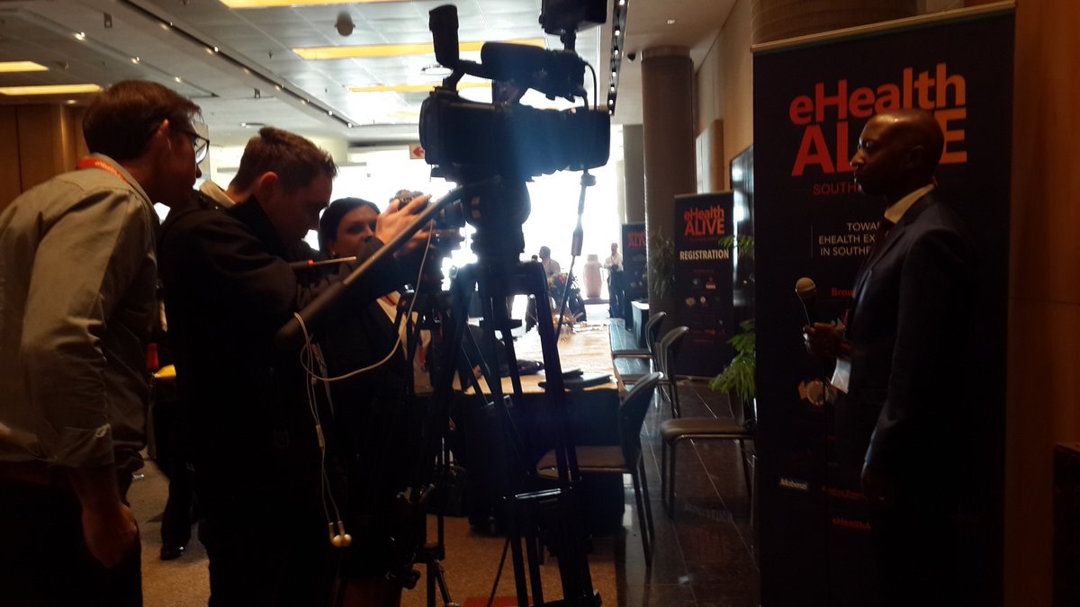 eHealthALIVE's tweet photo. @tsp_sugar getting ready for another interview with @MEval_SIFSA's @dmkunaka #eHealthALIVE2016 https://t.co/NOzPYoOsy5