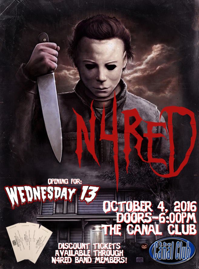 n4_red's tweet photo. As the kiddies return to school &amp; Summer fades, Halloween approaches &amp; N4RED hits the stage... @TheCanalClub #N4RED https://t.co/rhCviXCbAk