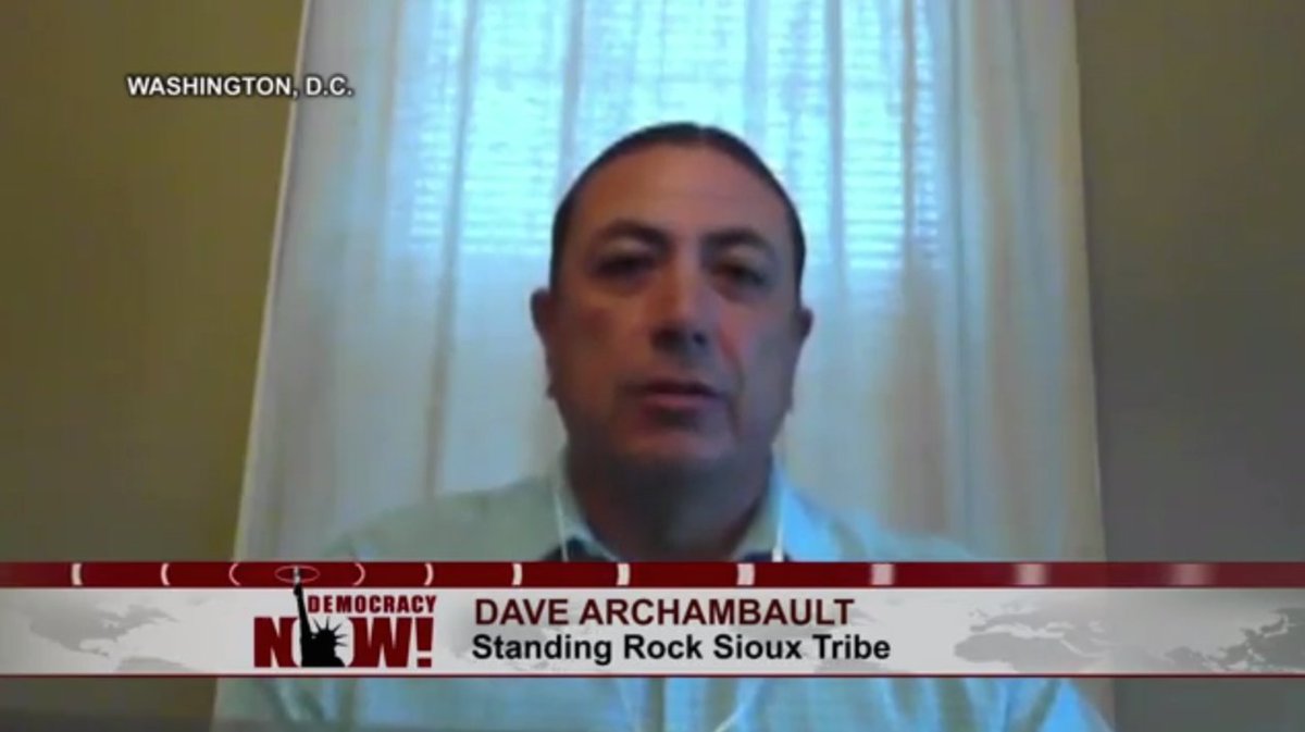 democracynow's tweet image. Dave Archambault on bulldozing: "By the time we saw what was going on, it was too late. Everything was destroyed"