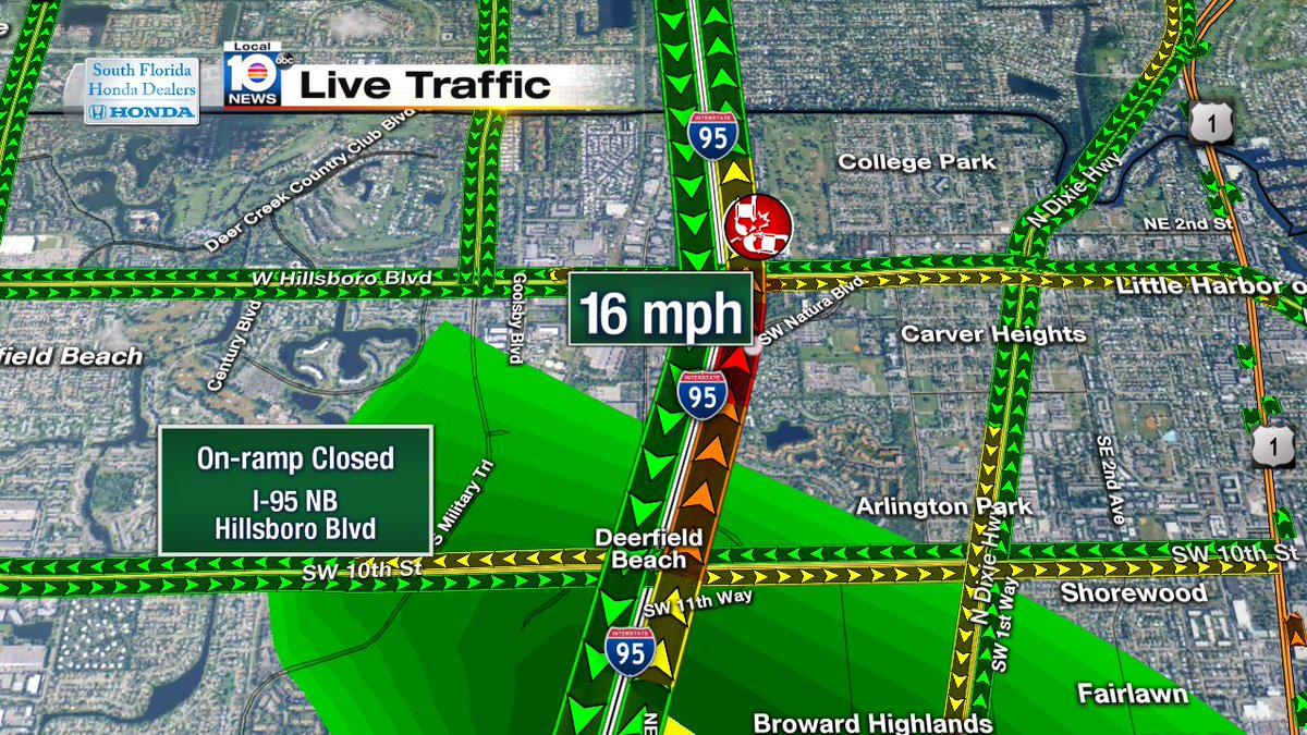 Crash on I-95 Nb at Hillsboro Blvd #traffic https://t.co/1rqbZn87Ws
