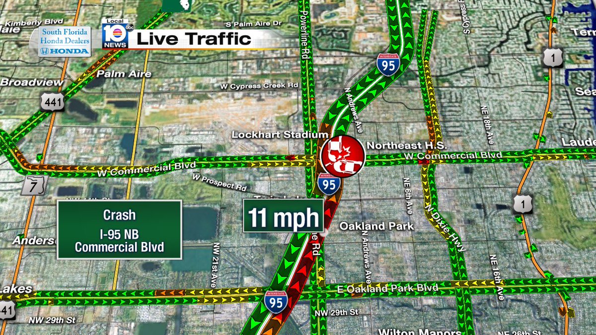 Crash on I-95 NB at Commercial Blvd #traffic https://t.co/yOhHArXPzE