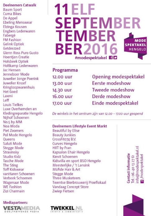 AANSTAANDE ZONDAG 11 SEPTEMBER: Het <a href="/Modespektakel/">Het Modespektakel</a> (!) Bekijk hier het programma: