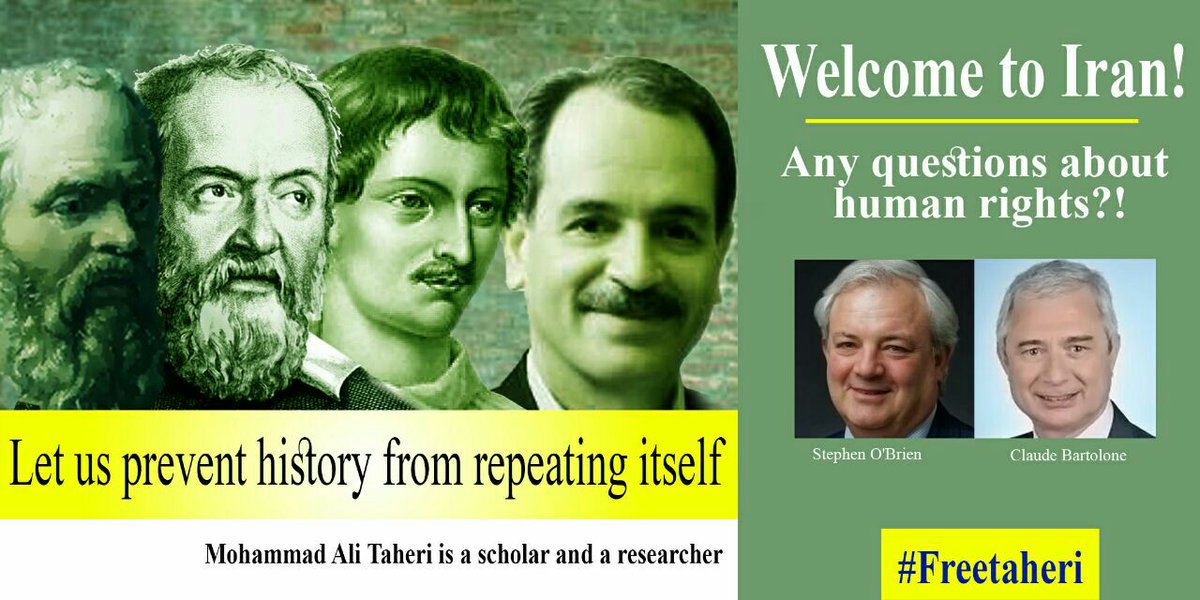 @ClaudeBartolone @UNReliefChief
#claude_bartolone
#MohammadAliTaheri
#Iran #humanrights #Welcome2Iran 
#freetaheri