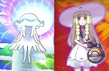 Lillie with UB-01, the first Ultra Beast from Pokemon Sun and