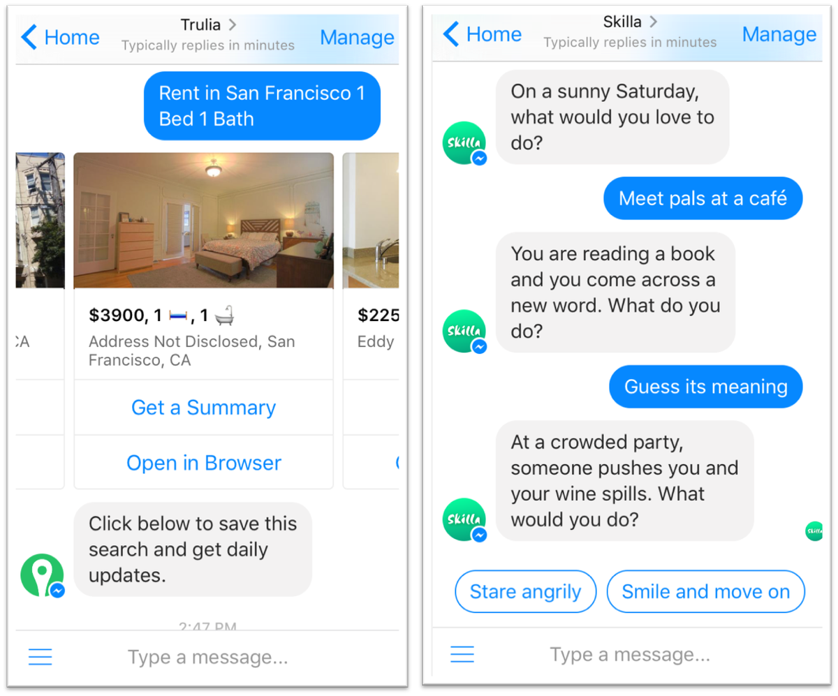 GetSkilla's tweet photo. Buttons v/s Quick Replies : which do you prefer while designing a #chatbot? #Bots #AI #ConversationalTechnology https://t.co/2drsBqVnXt