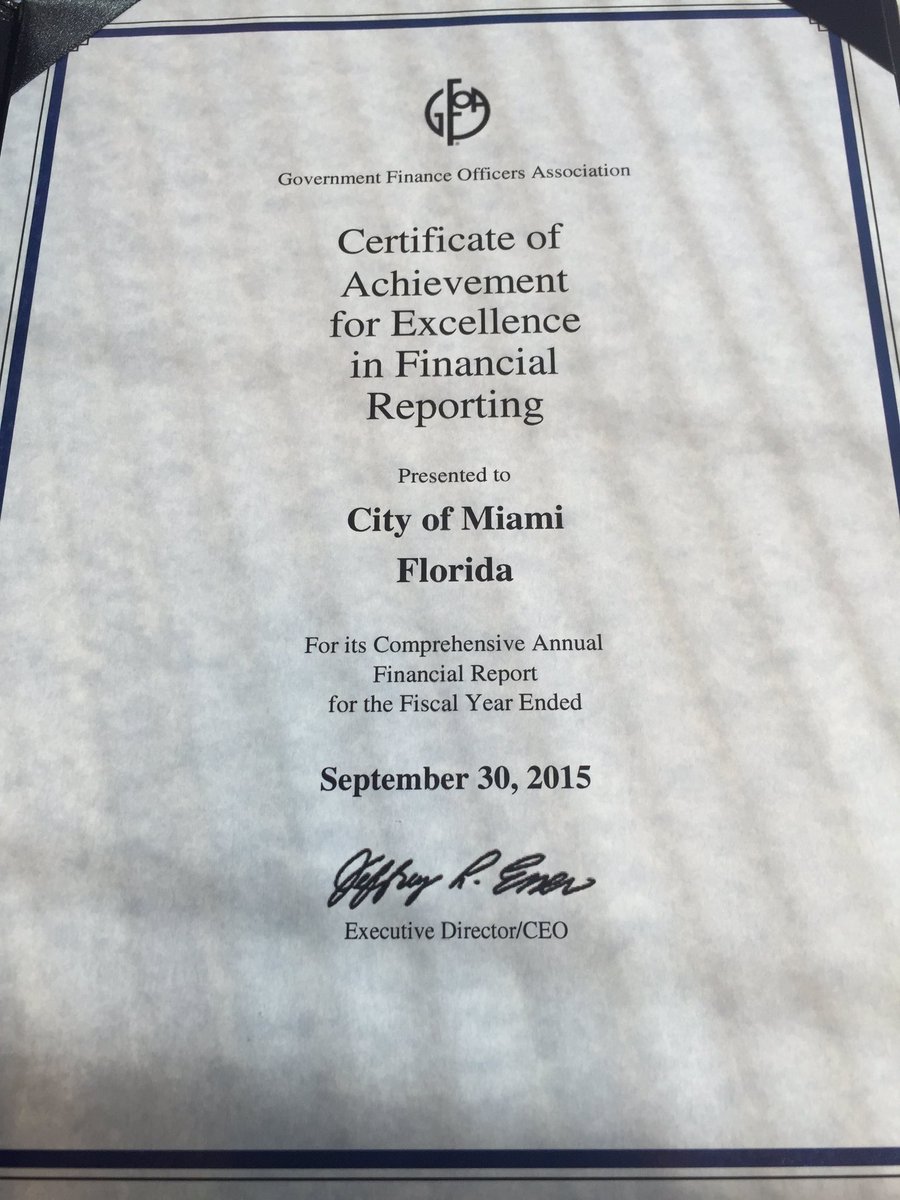 MiamiFinance305's tweet photo. Congratulations once again to the City of Miami and the Finance team! We did it again! 🙌🏼😎👌🏼#CAFR #gfoa https://t.co/poBvbeHaLa
