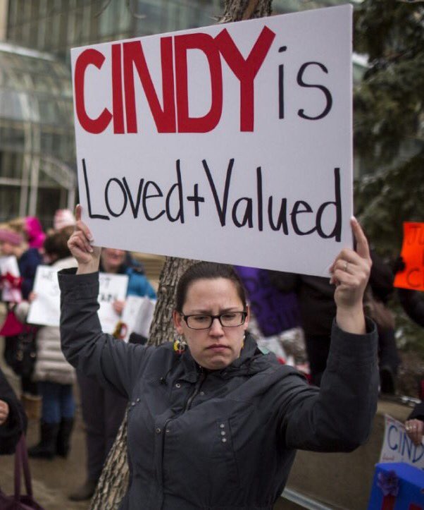 Standing at the Law Courts this morning in spirit. #CindyGladue #MMIW #yeg #JusticeForCindy