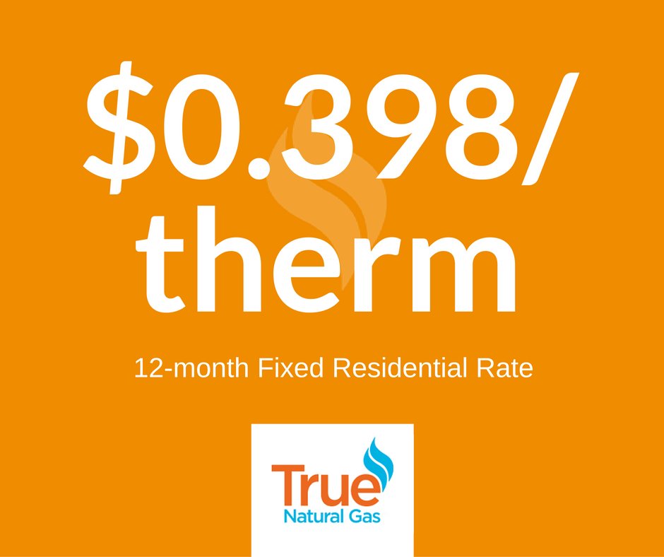 TrueNaturalGas's tweet image. Switch to TNG for the lowest 12mo fixed residential rate in GA: $0.398/therm! Click: bit.ly/1eGEtaY.