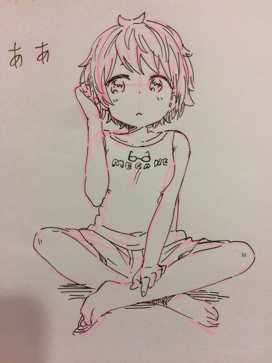 蛍光ペンで下書きしてボールペンでペン入れ→モノクロで写真を撮る→下書き線が消える
 蛍光ペン何十本か試してみて一番見やすくて良く消えたのはゼブラマイルドライナーのマイルドピンク色だった。撮影モードは「ノアール」。 