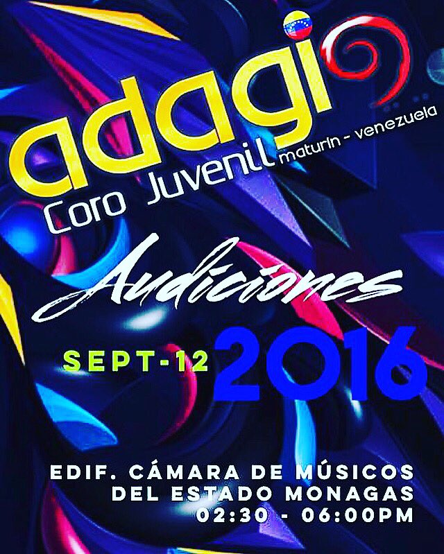 #Audiciones2016 Cámara de Músicos del Estado Monagas,piso 2, 2:30 a 6:00pm se parte de nuestra agrupación.