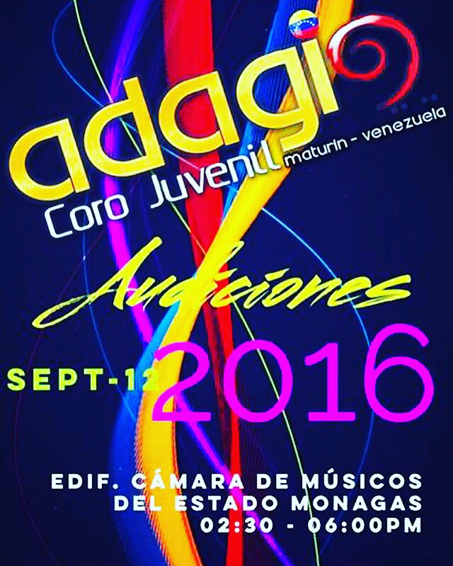 #Audiciones2016 Cámara de Músicos del Estado Monagas,piso 2, 2:30 a 6:00pm se parte de nuestra agrupación.