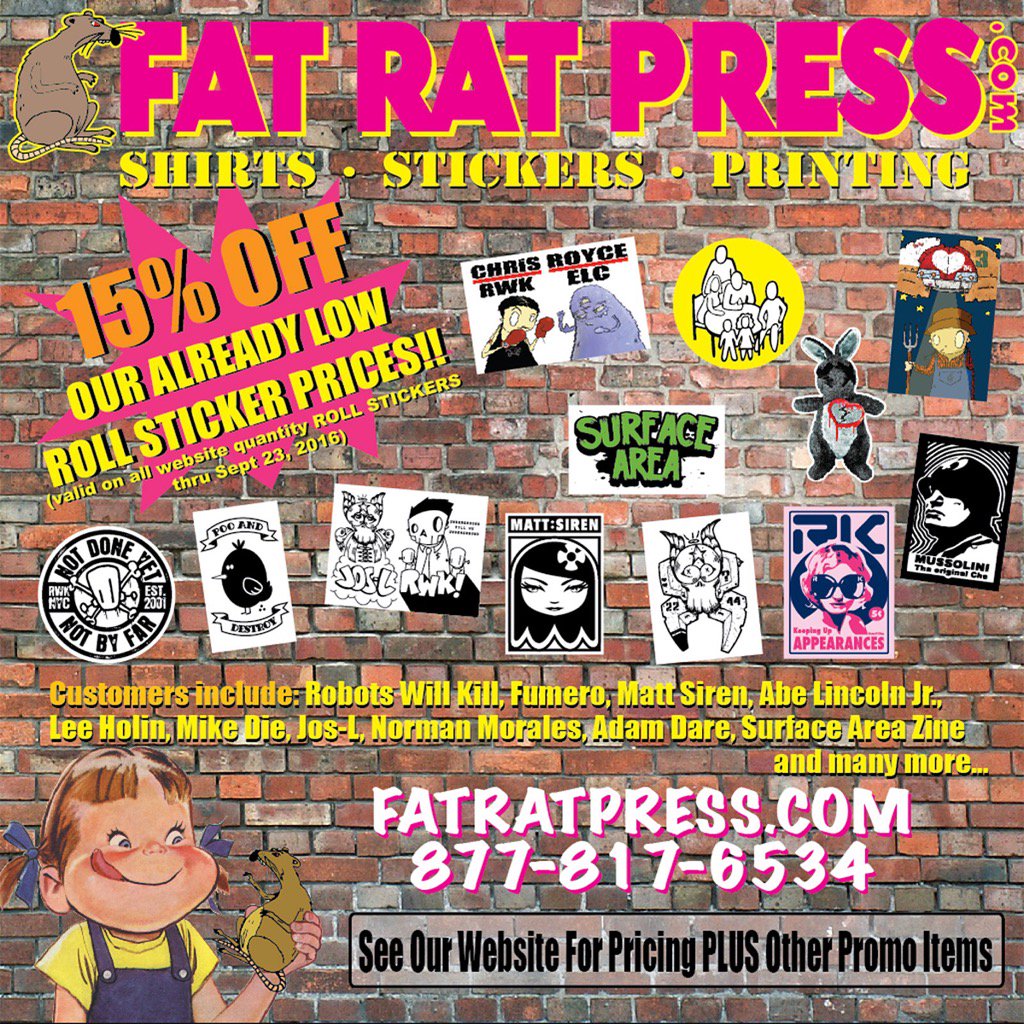 Check out the new STICKER SALE at Fat Rat Press!