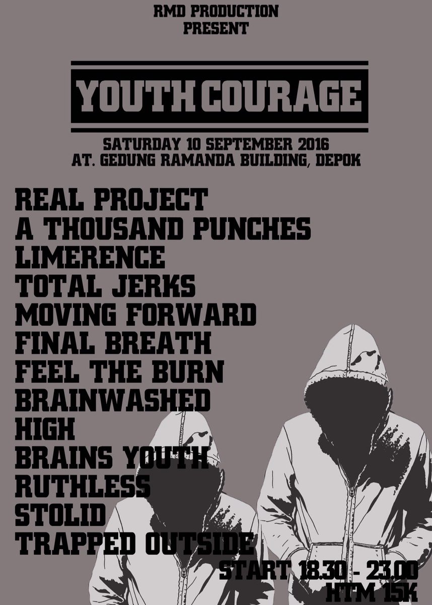 Trapped Outside (@outsidetrapped) on Twitter photo Show terdekat 10/09/16 <a href="/ramandamusic/">Ramanda Depok Venue</a> w/ <a href="/STOLID_HC/">S T O L I D</a> <a href="/youth_dyc/">BRAINWASHED</a> <a href="/a1000punches/">A THOUSAND PUNCHES</a> <a href="/HIGH_dhc/">HIGH</a> <a href="/RealProject_XXX/">REAL PROJECT</a> and more Show terdekat 10/09/16 <a href="/ramandamusic/">Ramanda Depok Venue</a> w/ <a href="/STOLID_HC/">S T O L I D</a> <a href="/youth_dyc/">BRAINWASHED</a> <a href="/a1000punches/">A THOUSAND PUNCHES</a> <a href="/HIGH_dhc/">HIGH</a> <a href="/RealProject_XXX/">REAL PROJECT</a> and more