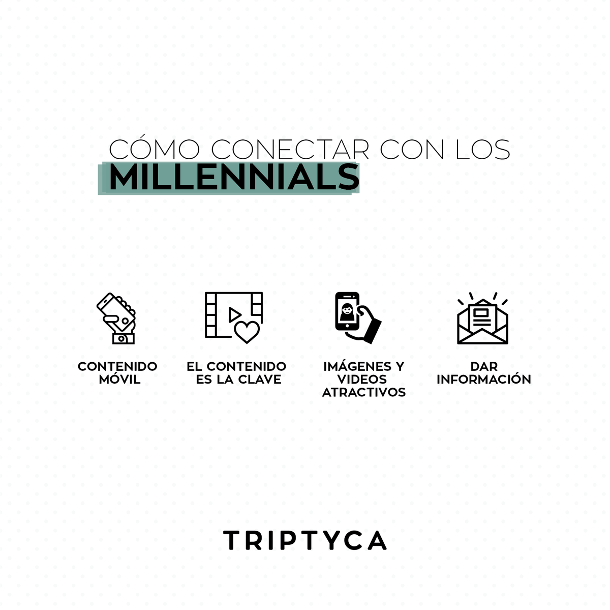 TriptycaAgency's tweet photo. Los millennials son el público más buscado por las marcas, por eso te dejamos algunos tips. https://t.co/30vpZIPxYs
