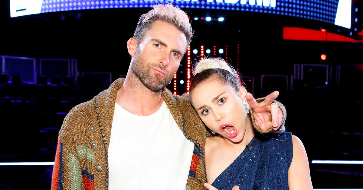 usweekly's tweet photo. Exclusive #TheVoice preview: Miley Cyrus calls out Adam Levine for low wins! https://t.co/zuHqO2pGNP https://t.co/wNaGUYPiYu