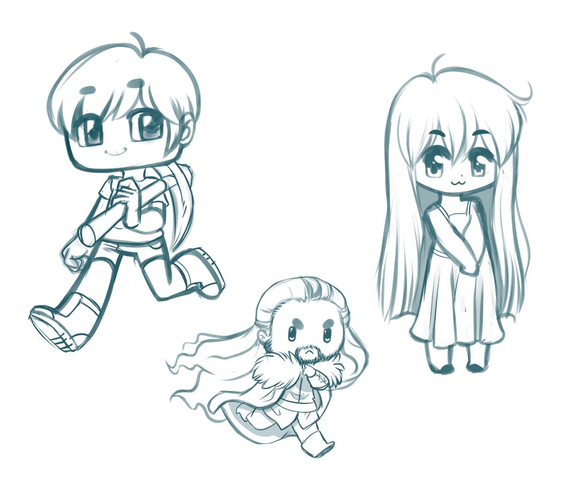 ArtsieRosie's tweet image. Practicing with chibis today.
I have a few styles I like and I'm trying to organize them and flesh them out a bit.