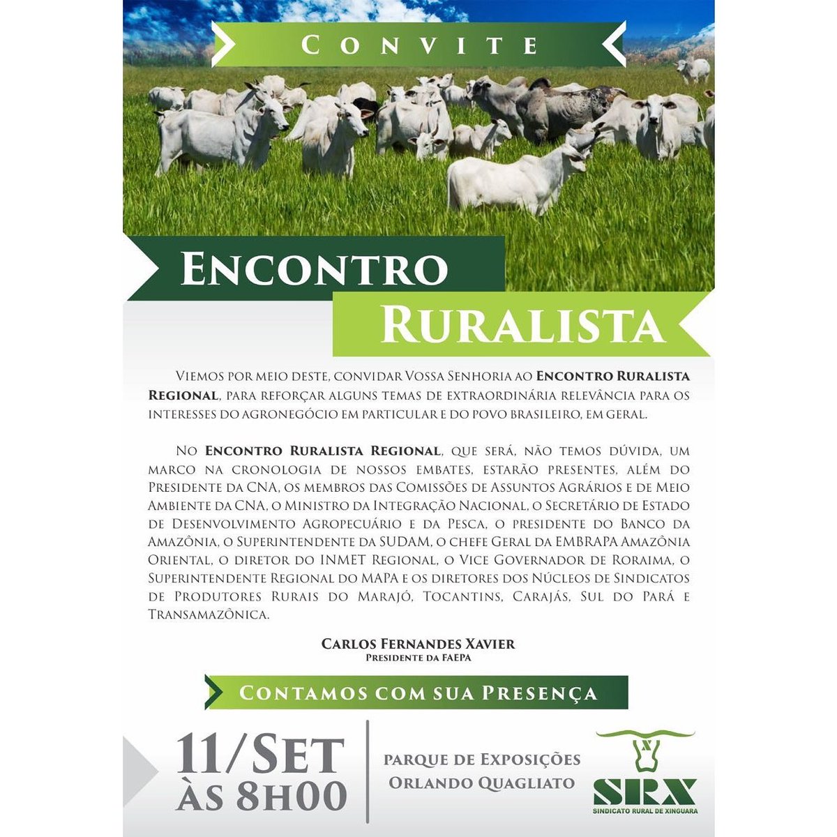 status_midia's tweet photo. Convite para o Encontro Ruralista Regional.
Venha Participar desse grande evento,
Contamos com sua presença! https://t.co/tM8Ei0KaoO