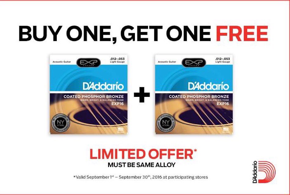 FleetProSound's tweet photo. D'Addario EXP16 strings buy one get one free for the month of September !!! https://t.co/XaW1oA11rT