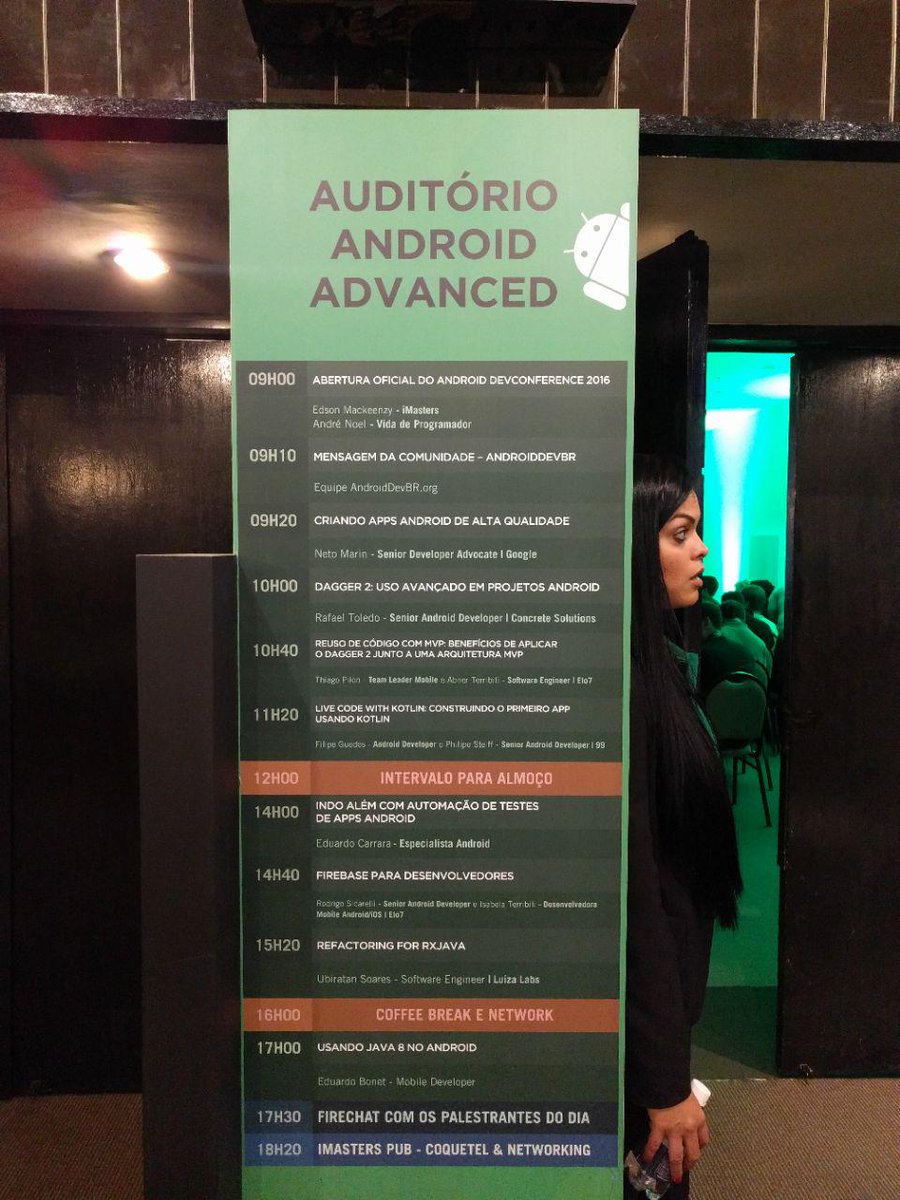 AndroidDevBrOrg's tweet image. A programação do #AndroidDevConference tem excelentes palestras para hoje!