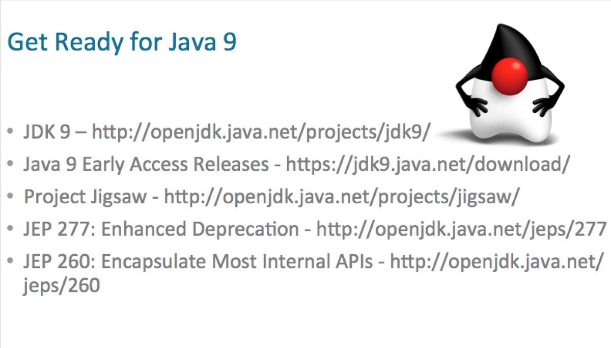 java's tweet image. Get Ready for Java 9 #JDK9 #Java   
blogs.oracle.com/java/get-ready…