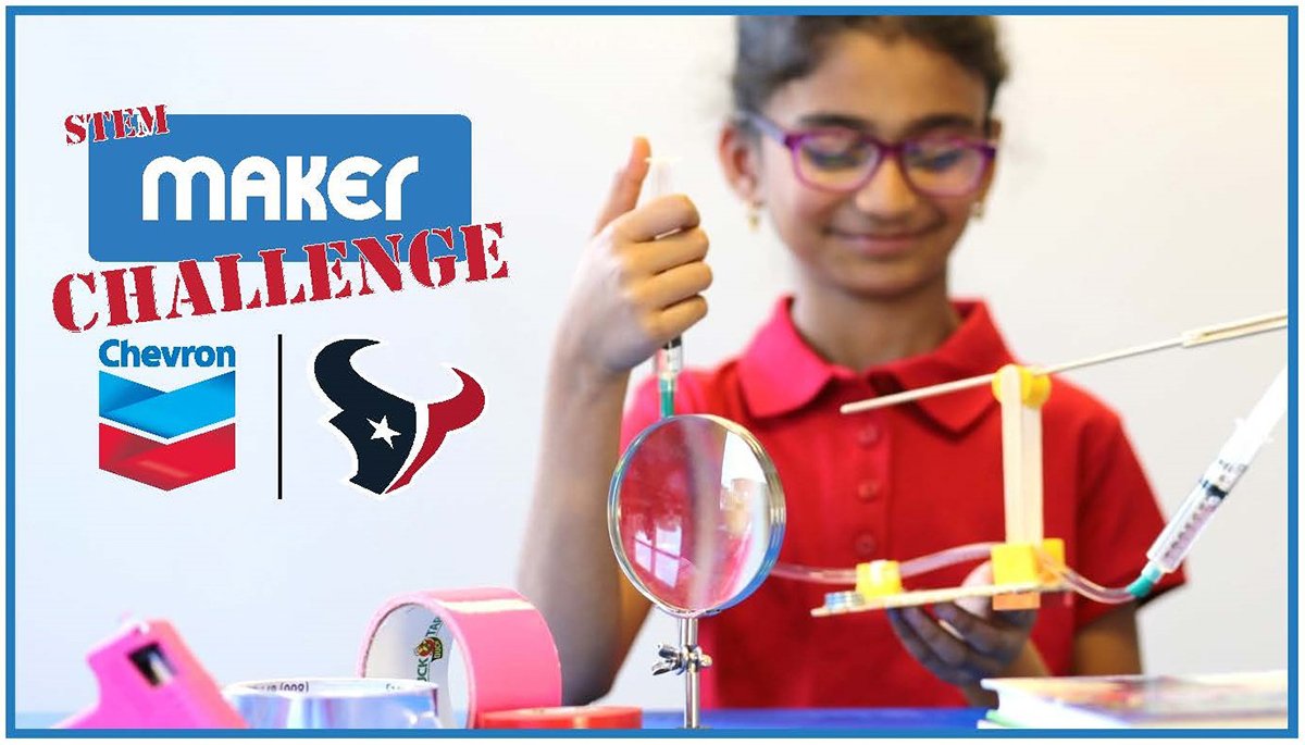 HoustonTexans's tweet photo. 🚨Harris Co. middle schools🚨
Submit your Maker lesson plans to #STEMMAKERCHALLENGE!
🔍: https://t.co/lbmM4Dvijg https://t.co/yGAIIzHSlp