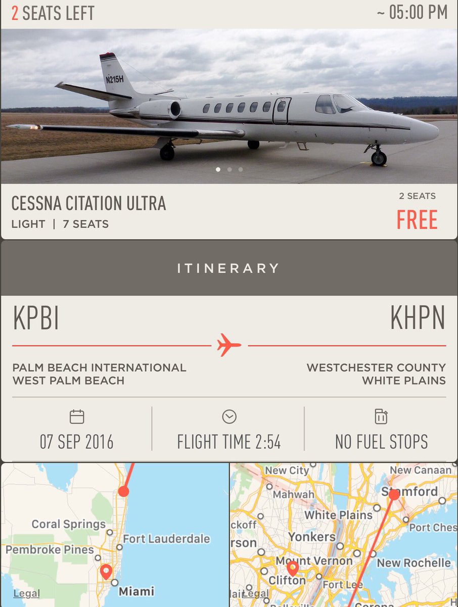 JetSmarter's tweet image. #JetDeal alert: #JetSmarter members can fly free with a guest from #PalmBeach to #NewYork later today.