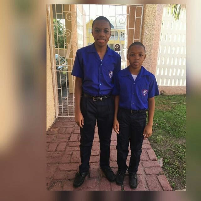 thefixja's tweet photo. Vybz Kartel's sons #LittleAddi & #LittleVybz looking sharp in Jamaica College Blue #backtoschool https://t.co/XeUwzoVtnE