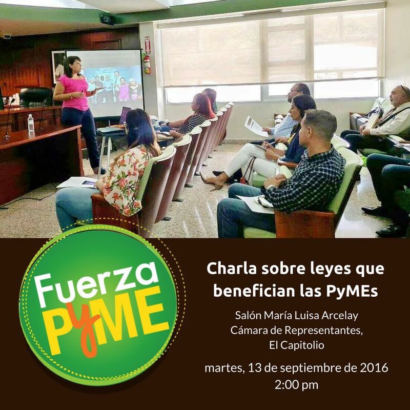 Si te interesa conocer las leyes q benefician las PyMEs, asiste a nuestra charla.👍🏼#FuerzaPyME info@fuerzapymepr.com