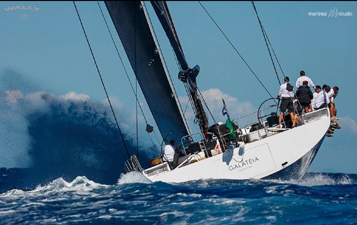 Had some fun sailing this beamy beast, the latest Wally Cento Galateia today. Another great pic by <a href="/MartinezSailing/">Martinez Studio</a>